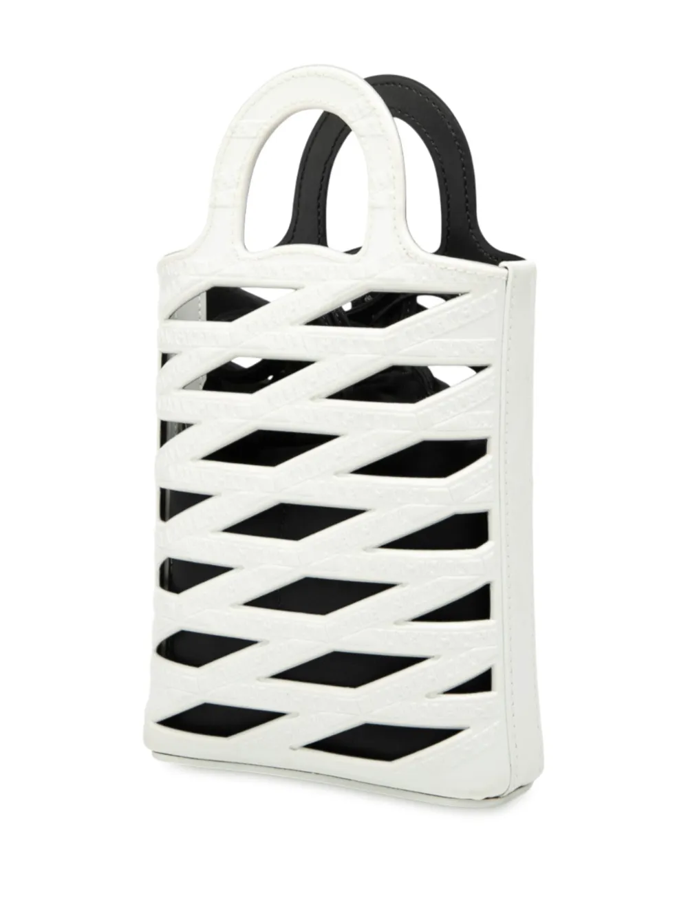 BALENCIAGA Pre-owned 2021 Leather Neo Basket Phone Holder Satchel In White