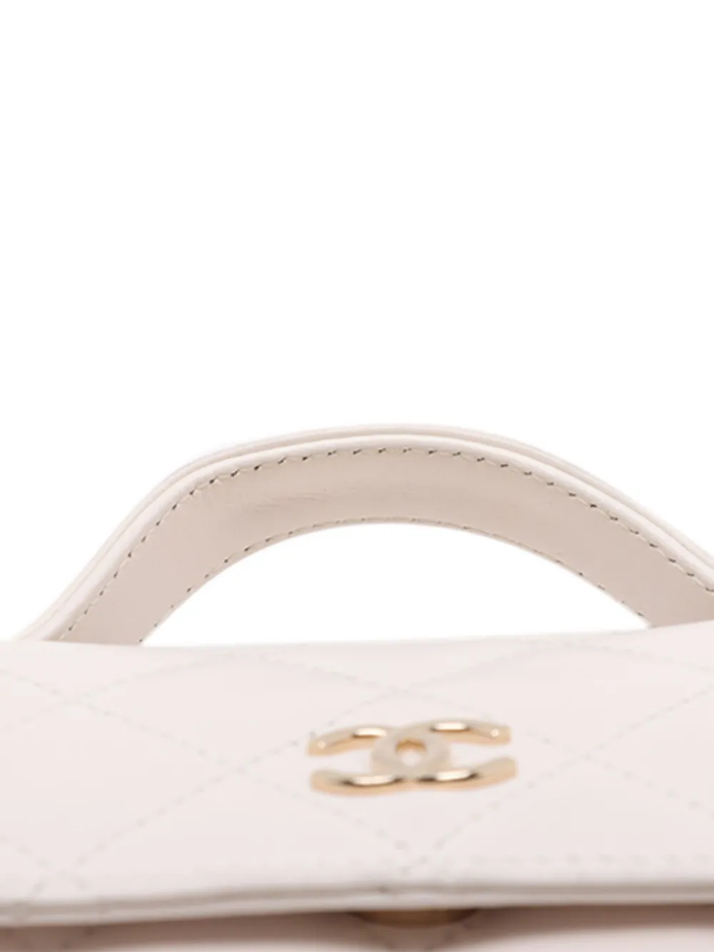 CHANEL Pre-Owned 2021-2025 Mini CC Quilted Lambskin Kiss Lock Frame Top Handle Clutch with Chain satchel | Pre-Owned | Image 2