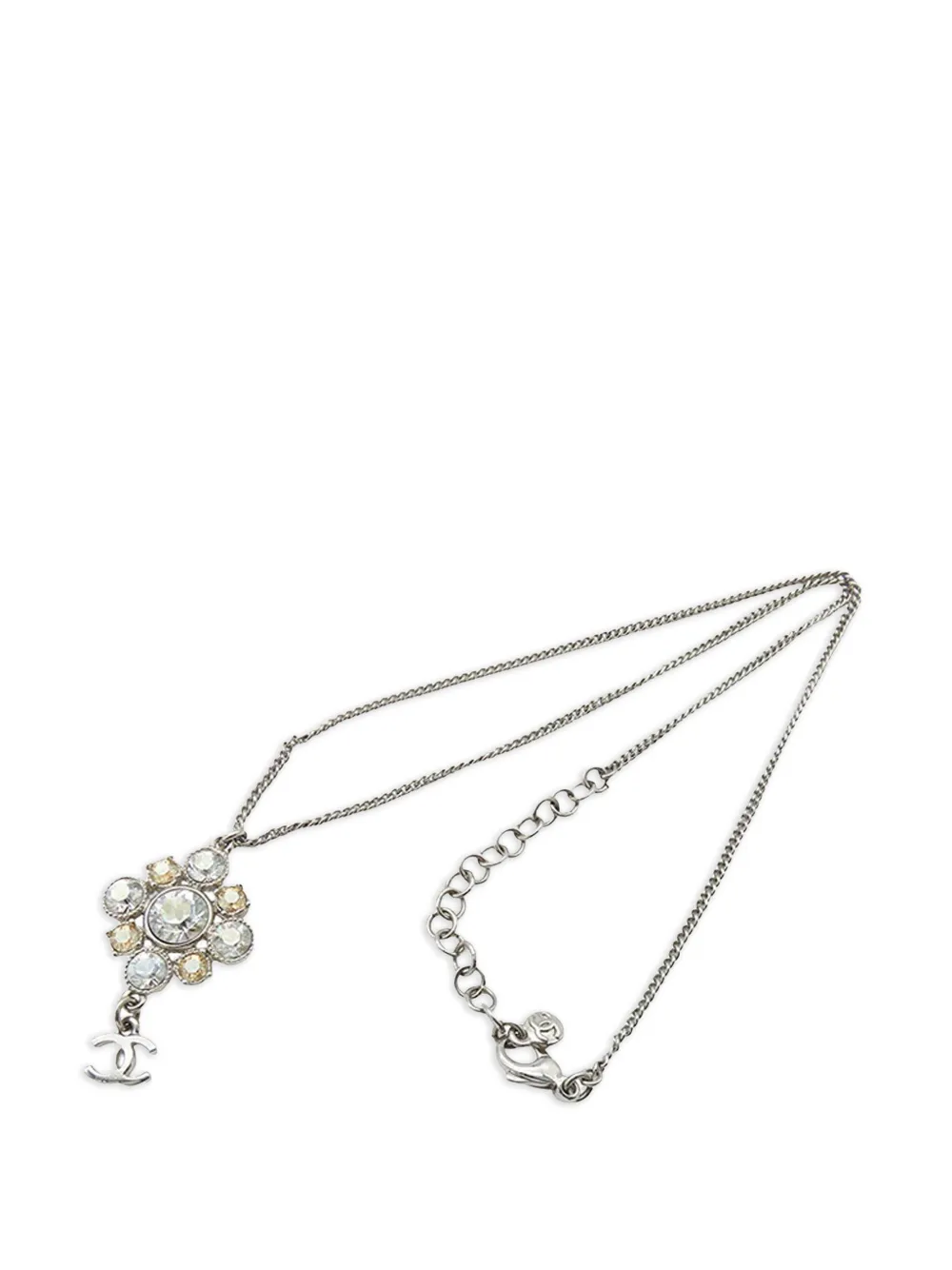 CHANEL Pre-Owned 2010 CC Silver Plated Crystal Cluster Pendant CHANEL Pre-Owned 2010 CC Silver Plated Crystal Cluster Pendant