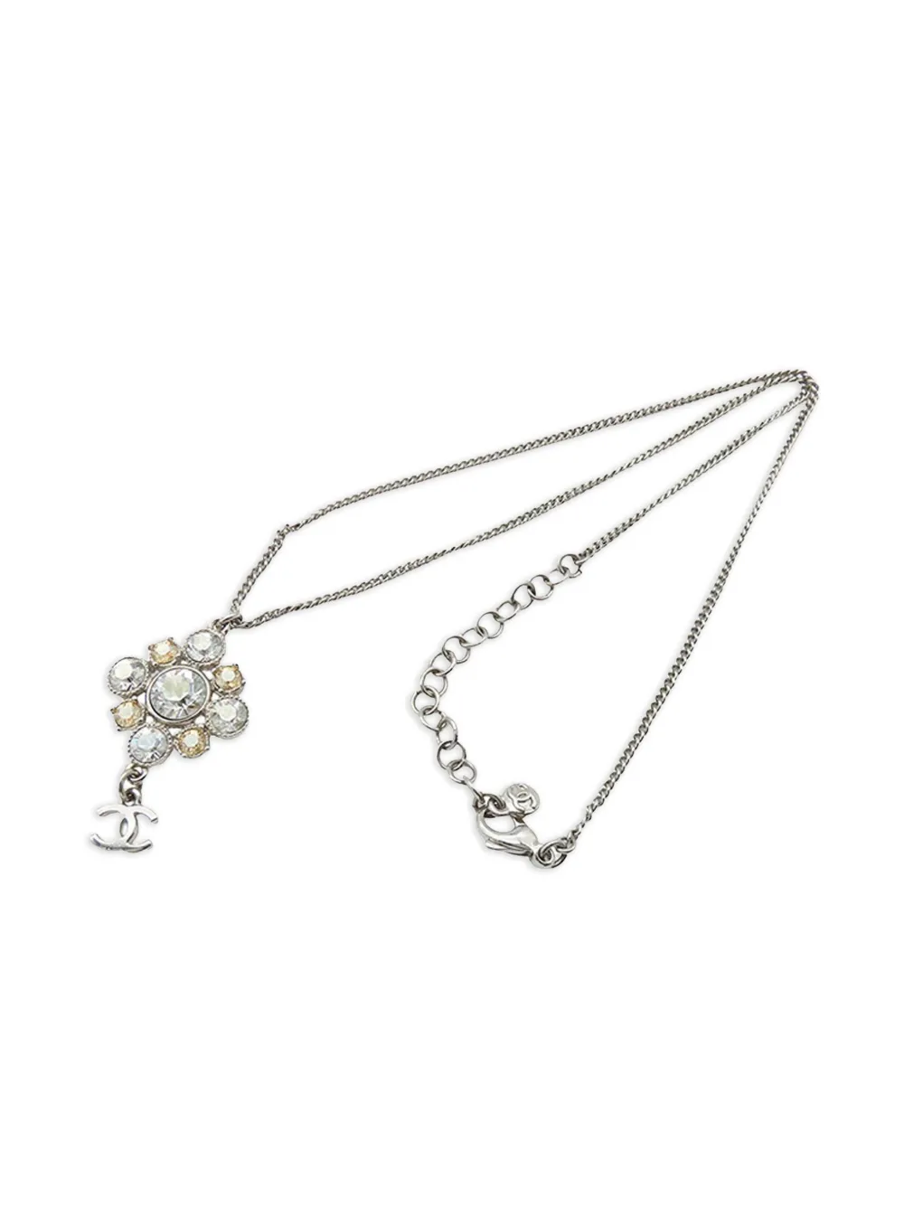 CHANEL Pre-Owned 2010 CC Silver Plated Crystal Cluster Pendant CHANEL Pre-Owned 2010 CC Silver Plated Crystal Cluster Pendant
