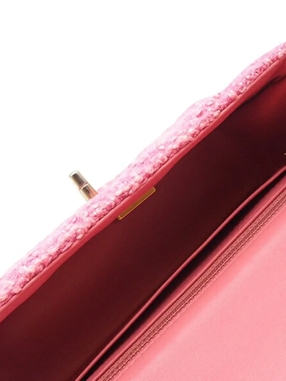 CHANEL Pre-owned 2021-2025 Mini Rectangular Classic Tweed Single Flap Crossbody Bag In Pink