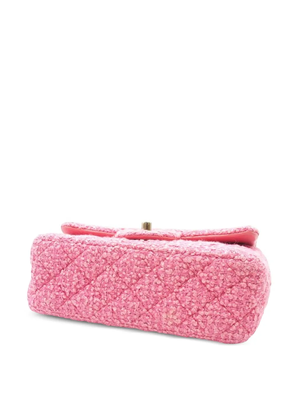 CHANEL Pre-owned 2021-2025 Mini Rectangular Classic Tweed Single Flap Crossbody Bag In Pink