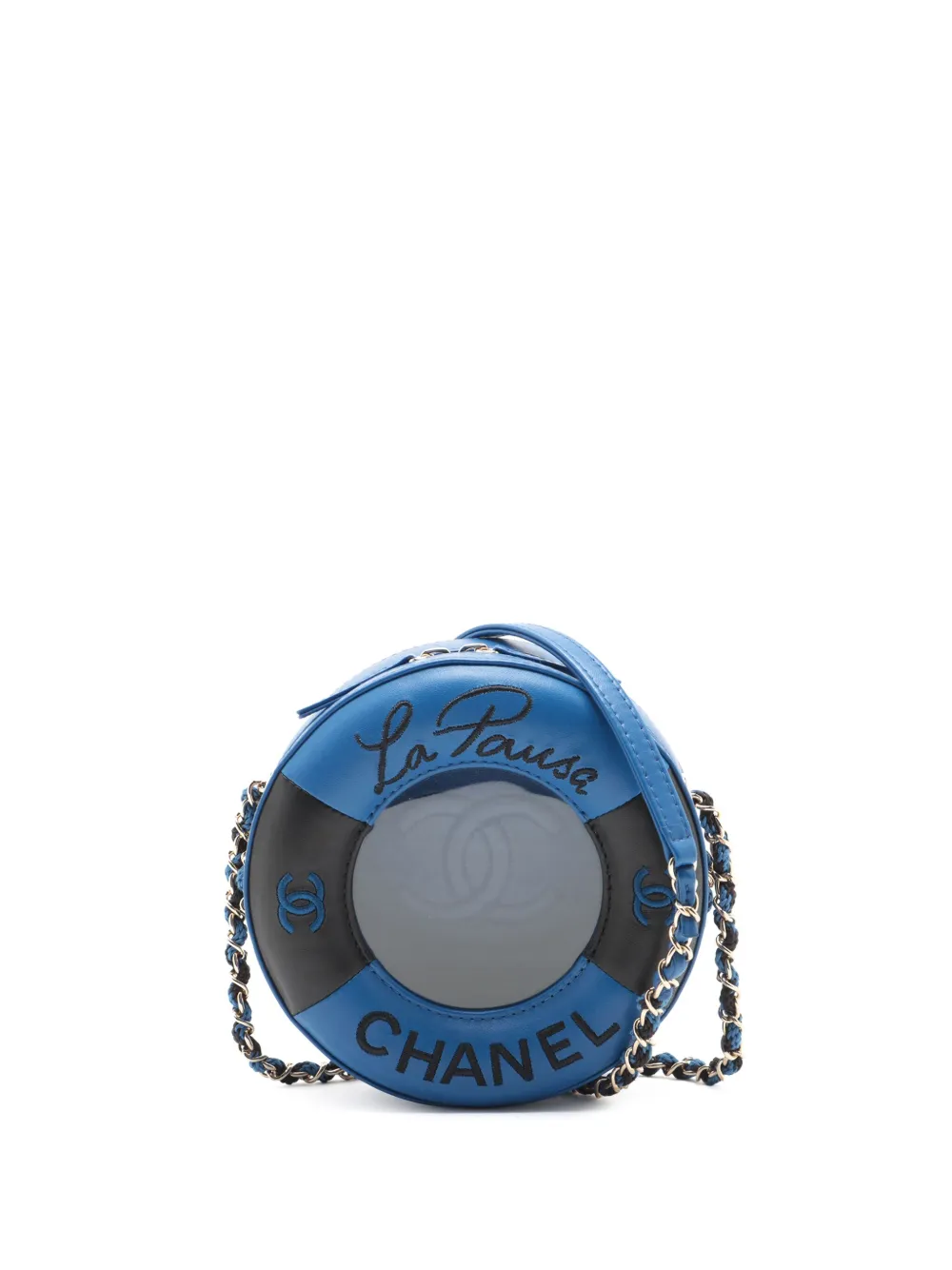 CHANEL Pre-Owned 2019 Lambskin La Pausa Coco Lifesaver Round crossbody CHANEL Pre-Owned 2019 Lambskin La Pausa Coco Lifesaver Round crossbody