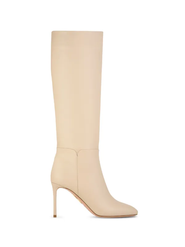 Aquazzura Almond Toe Knee-high Boots in Neutrals