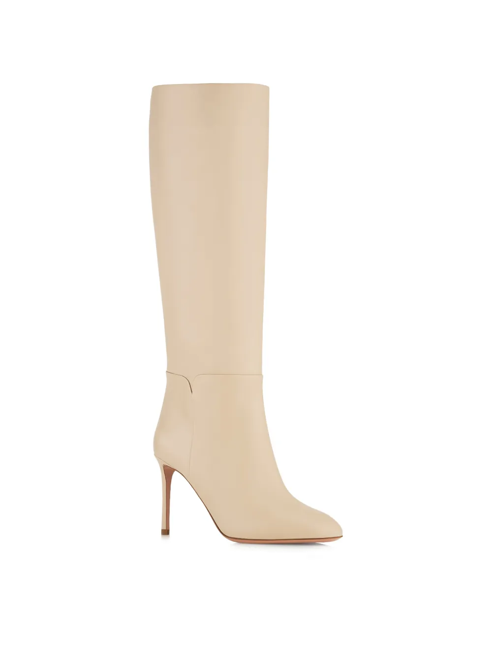 Aquazzura almond toe knee-high boots Beige