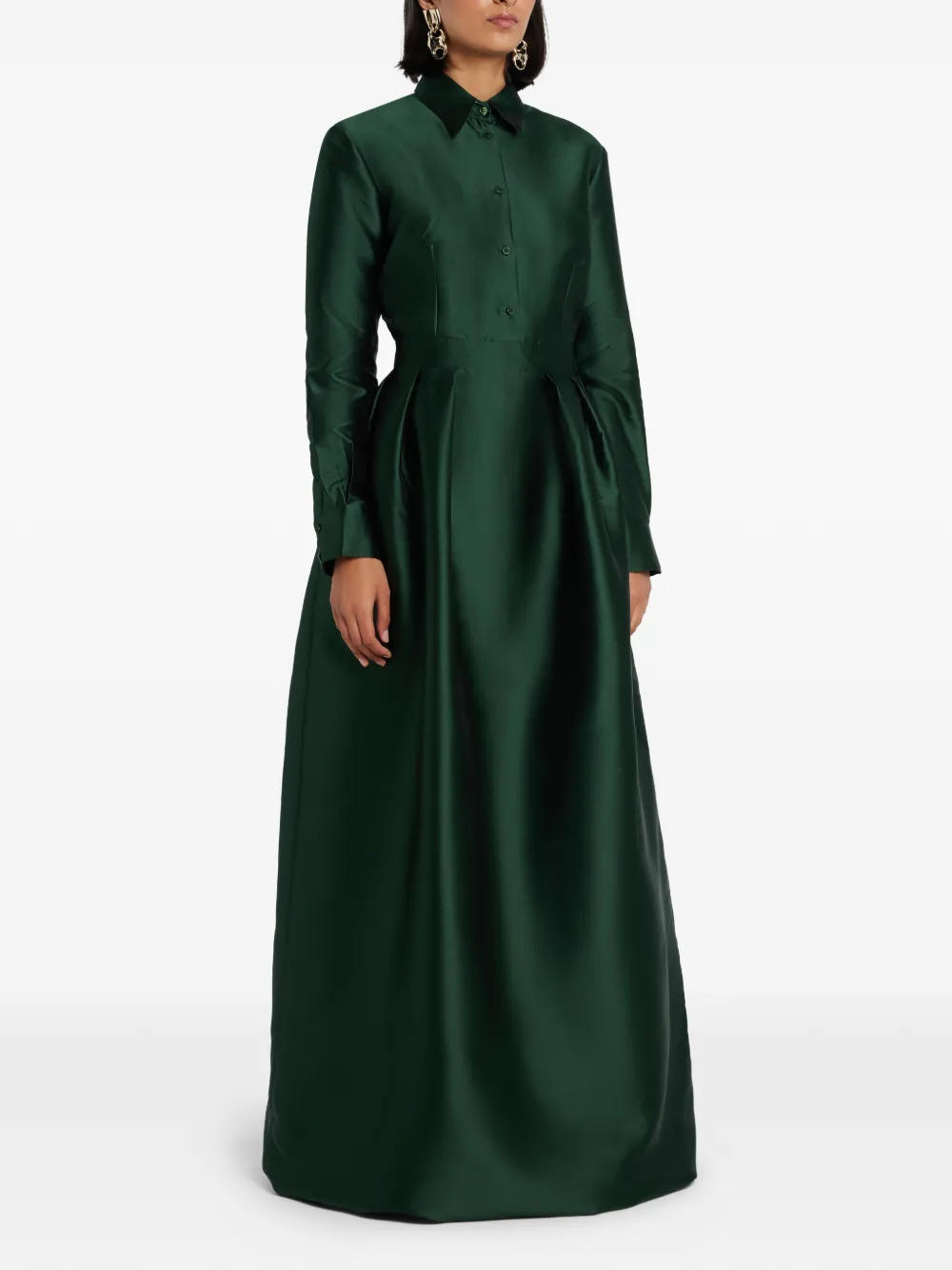 Greta Constantine Geplooide shirtjurk Groen