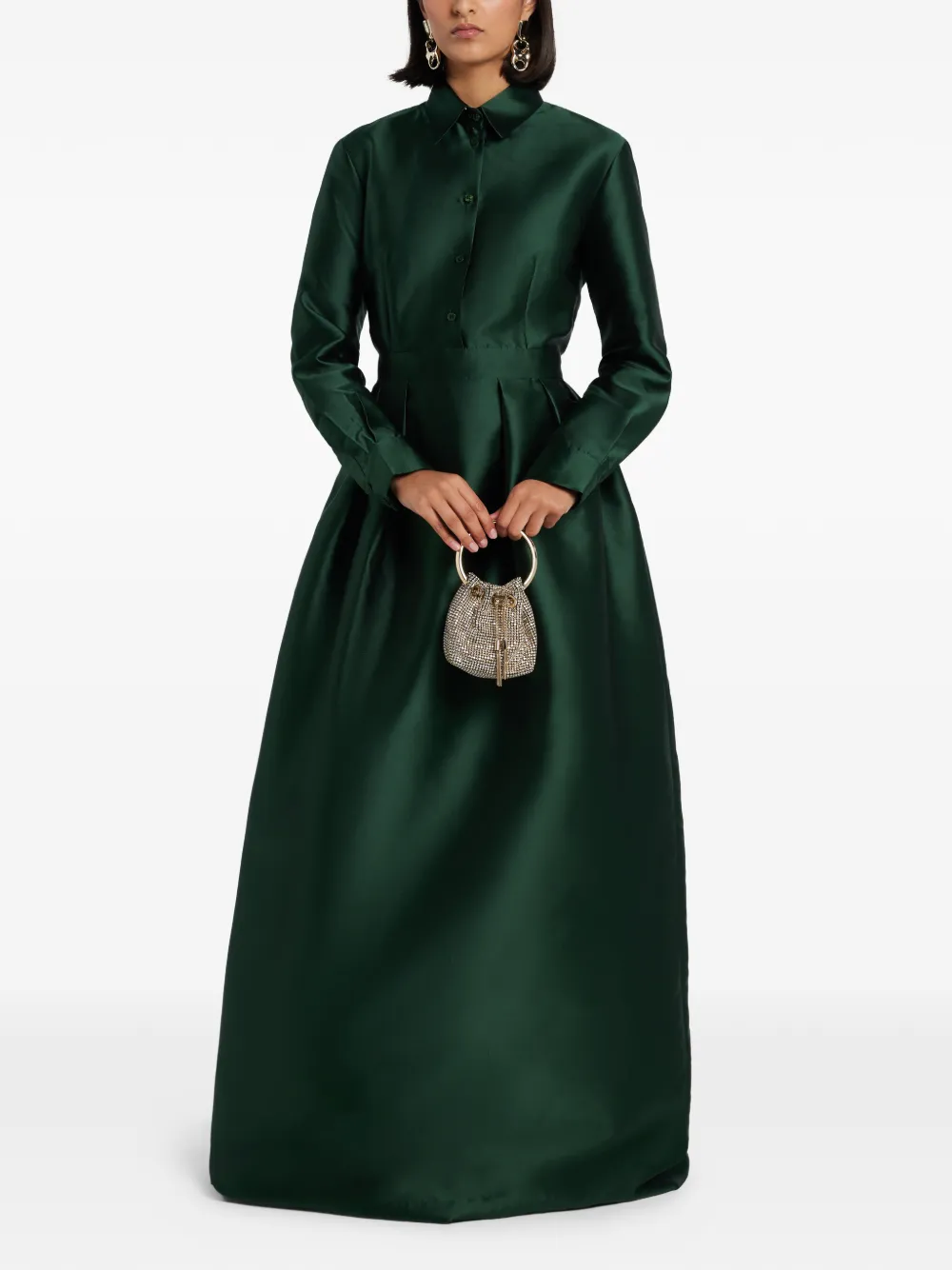 Greta Constantine Geplooide shirtjurk Groen