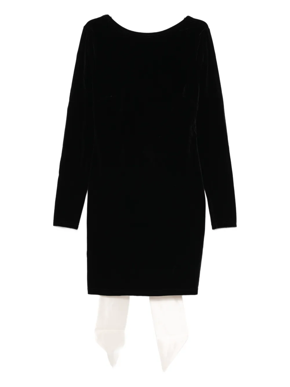 Never Fully Dressed Bow-detail Long-sleeve Mini Dress In Black