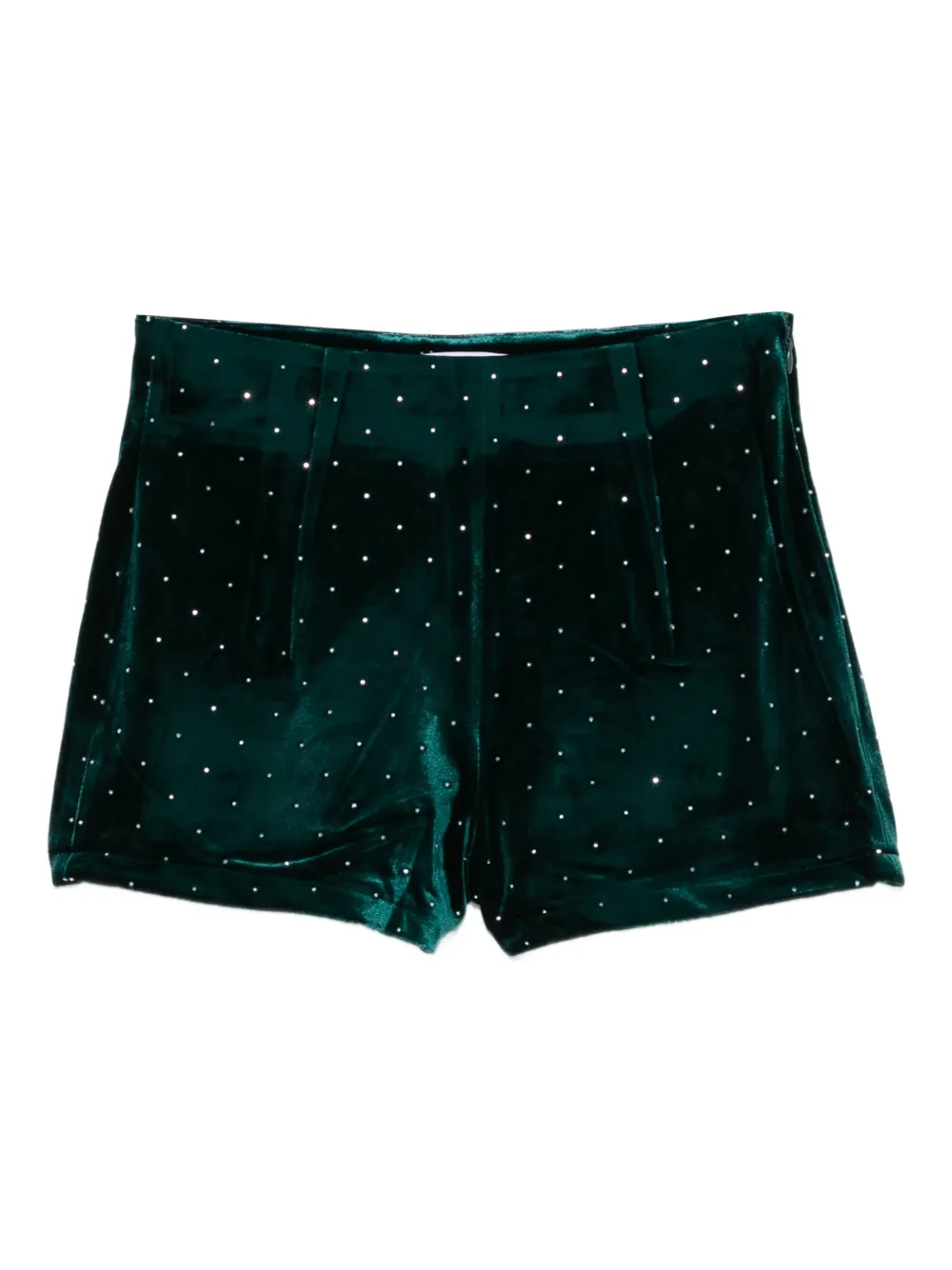 NEVER FULLY DRESSED embellished velvet shorts | Green | Image 1