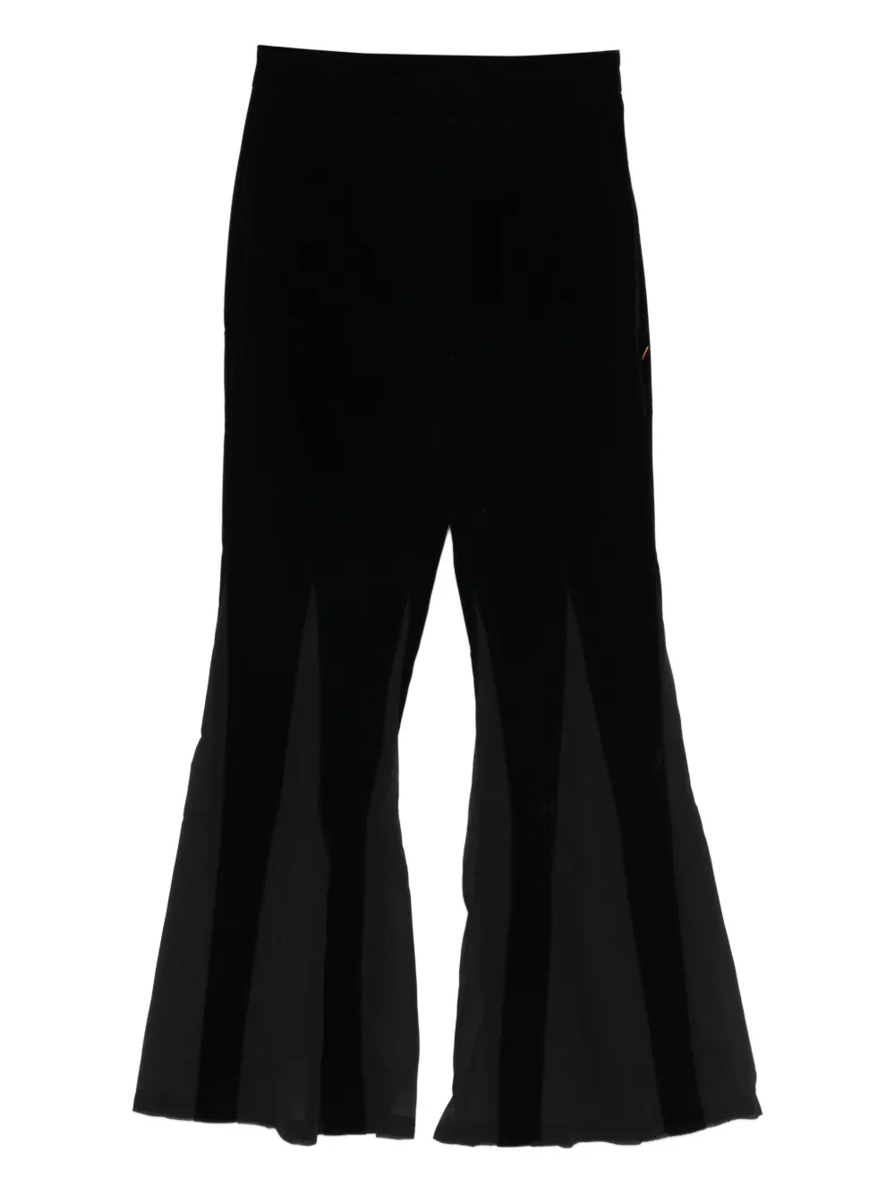 Never Fully Dressed Velvet Flared Trousers In Black
