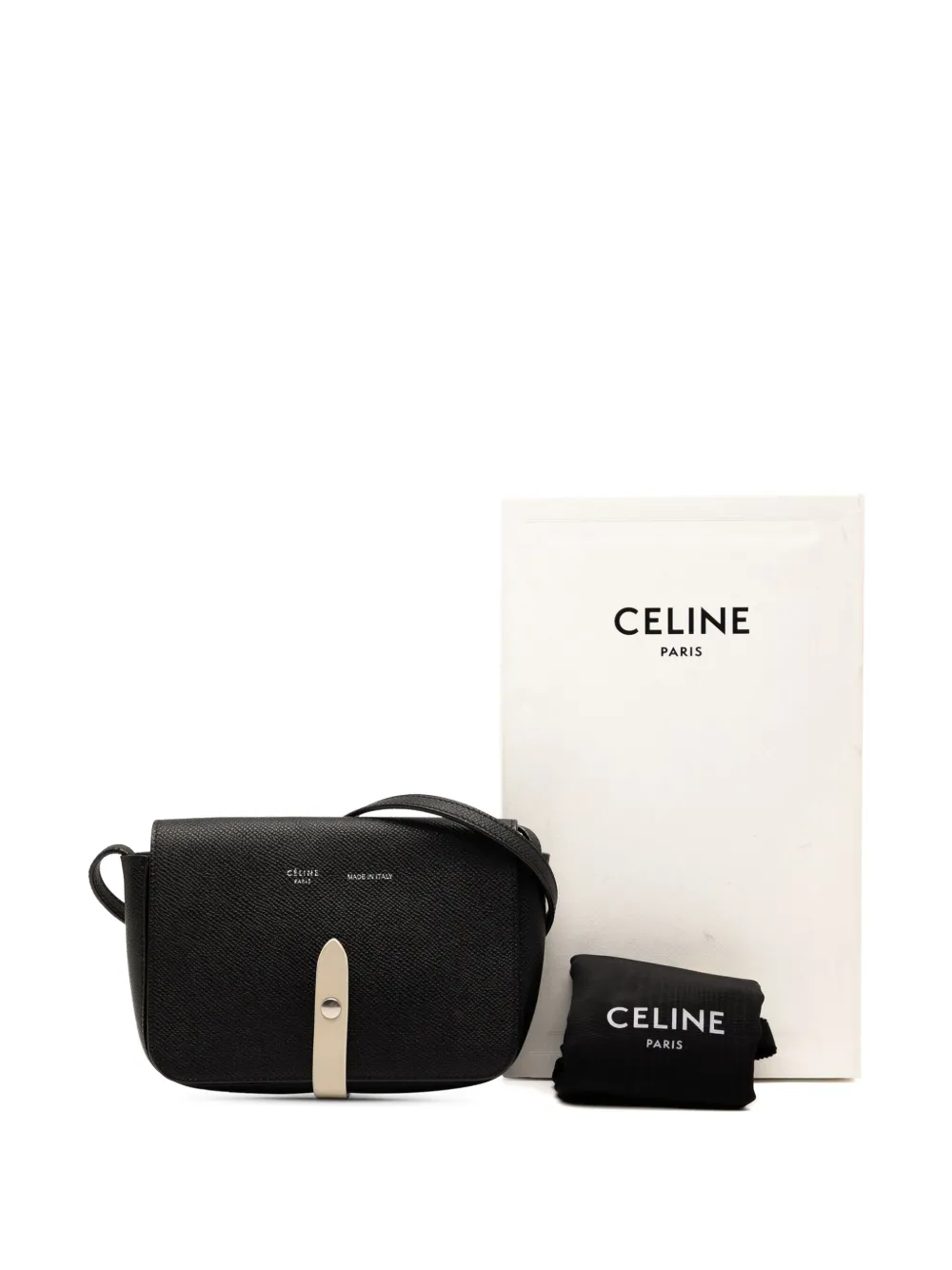 CELINE Pre-owned 2017 Leather Strap Clutch Crossbody Bag In Black