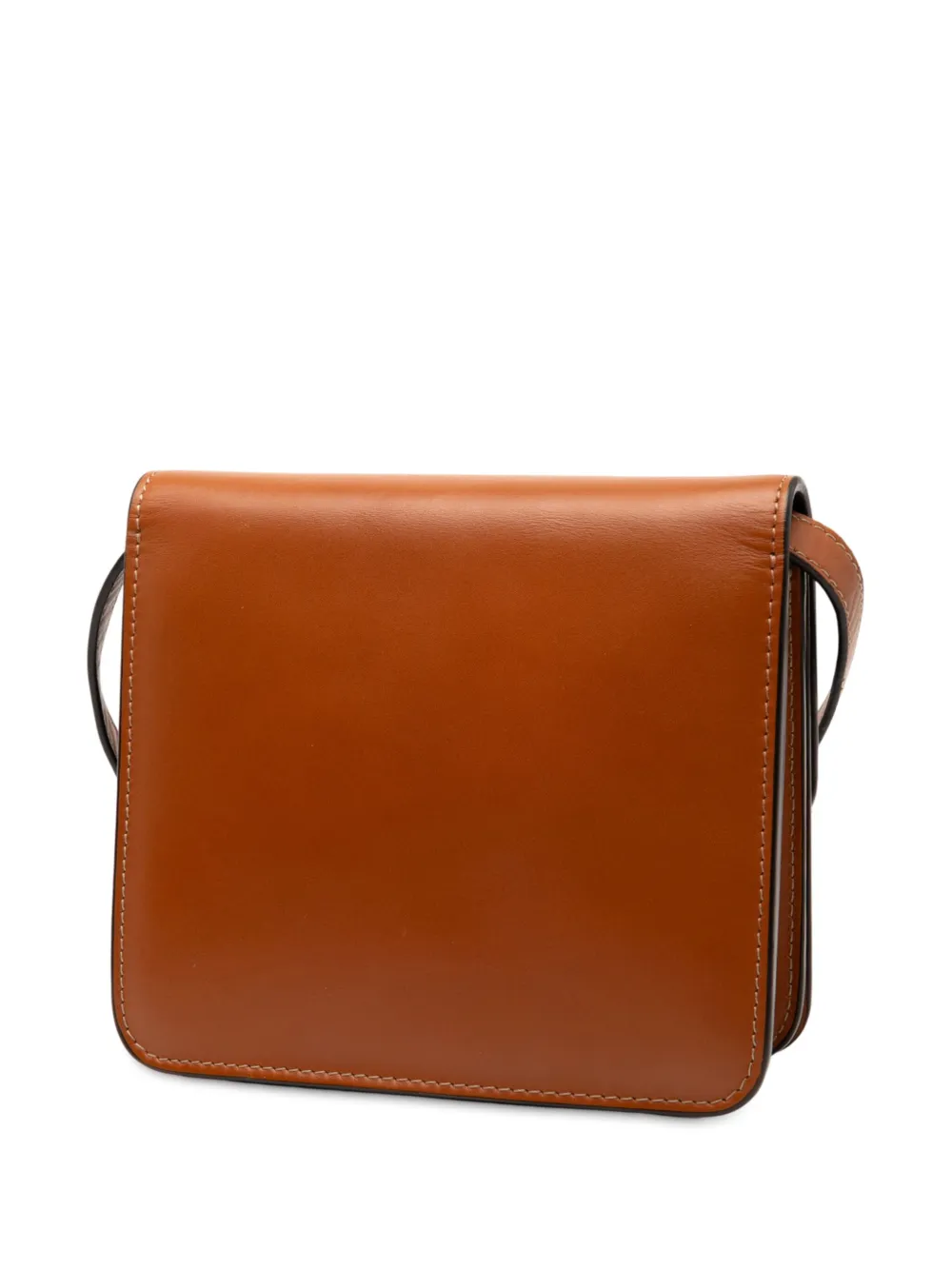 FENDI Pre-owned 2010-2025 Leather Crystal Fab Crossbody Bag In Brown