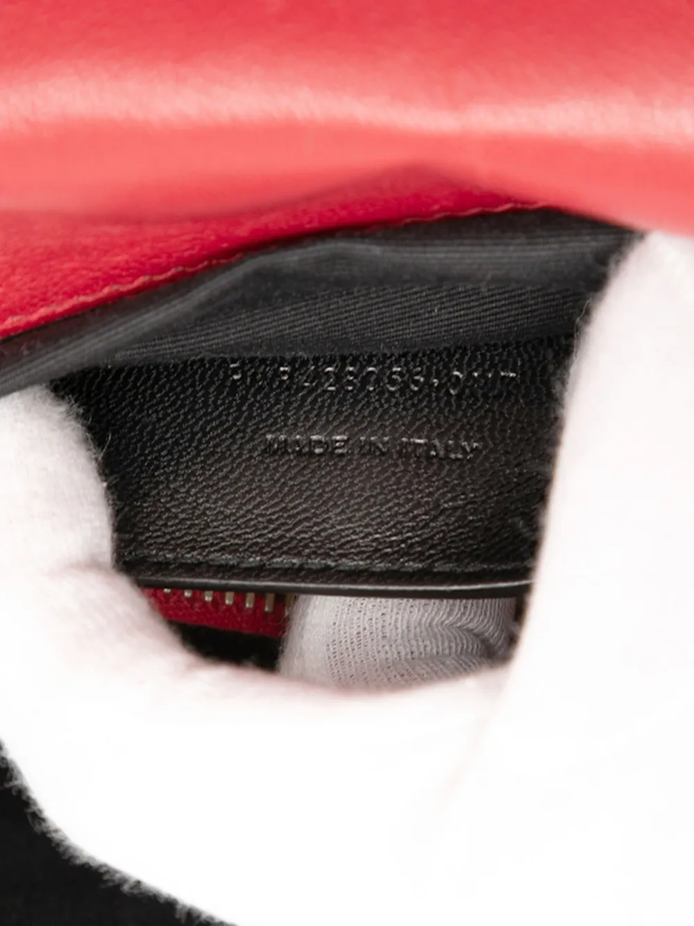 Pre-owned Saint Laurent 2017 Medium Quilted Chevron Sheepskin College Satchel In Red