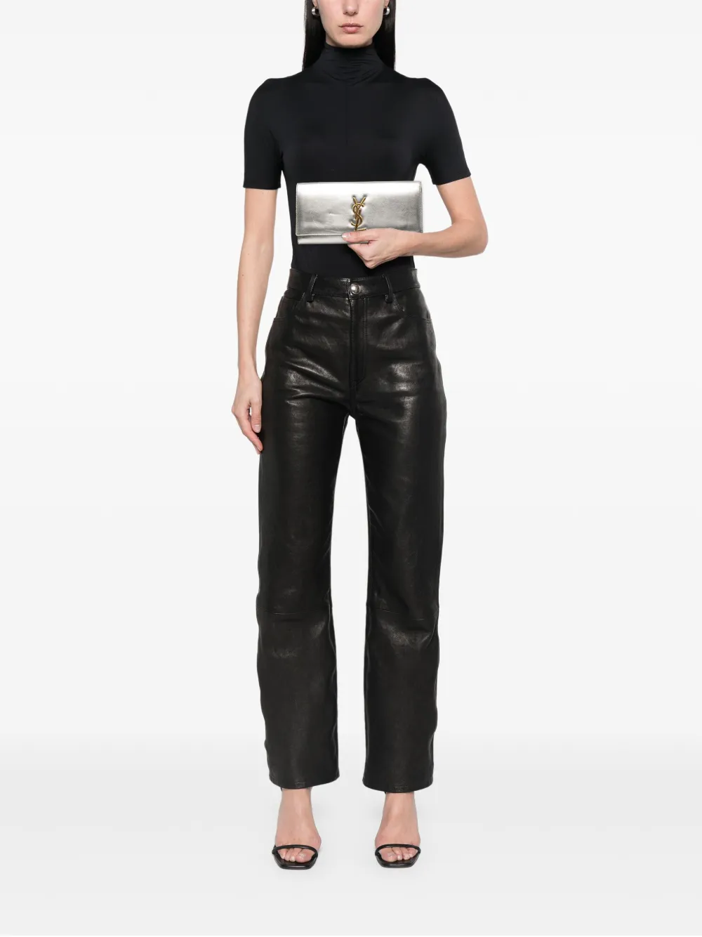 Saint Laurent Pre-Owned 2013-2025 Metallic Calfskin Cassandre clutch bag | Pre-Owned | Image 2