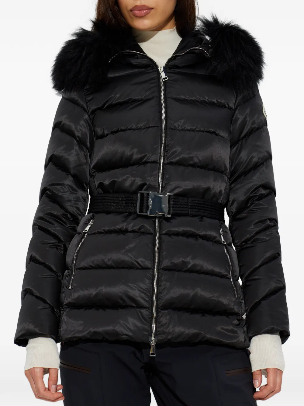 Moncler Long-sleeve Belted Jacket In Multi