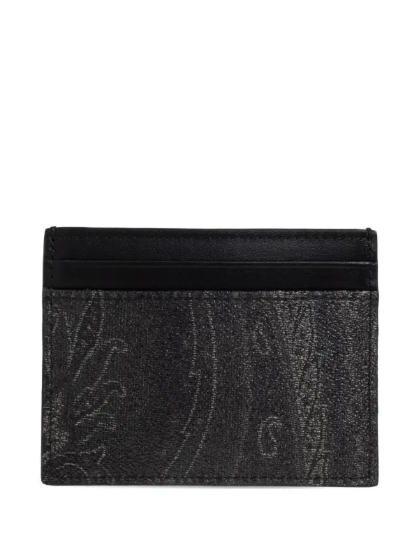 Etro Paisley-patterned Card Holder in Black