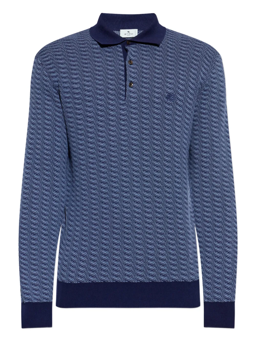 ETRO patterned buttoned polo shirt - Blu