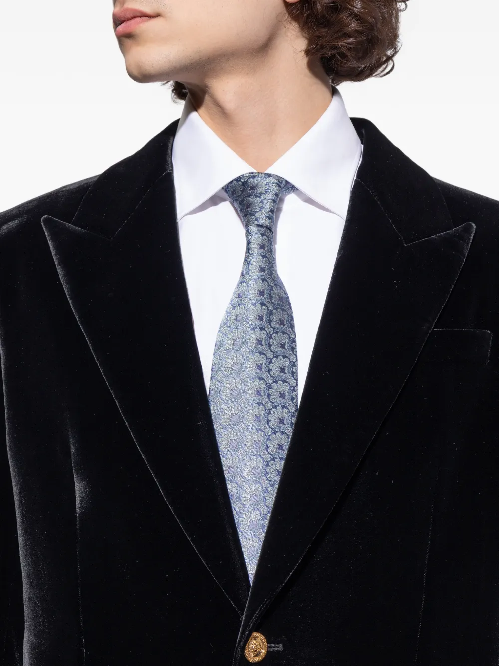 Etro Paisley Printed Tie In Blue