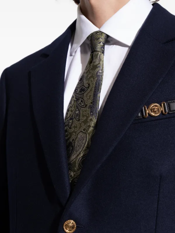 Brioni ペイズリー　ネクタイ　グリーン 2色展開】ペイズリー柄 ネクタイ グリーン - 古着屋グレープフルーツ