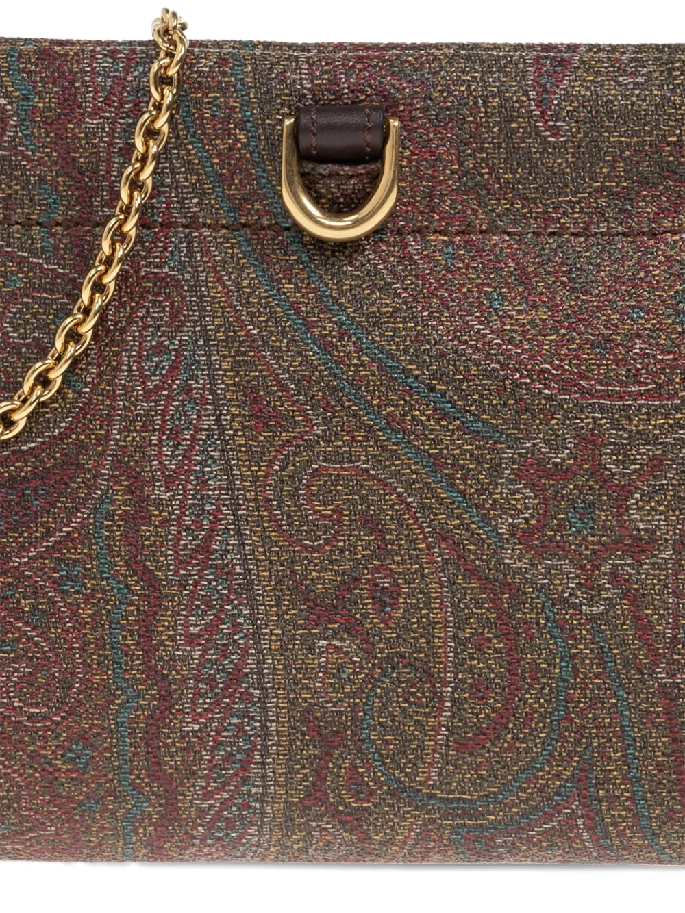 Etro Mini Talk Paisley Clutch Bag In Brown