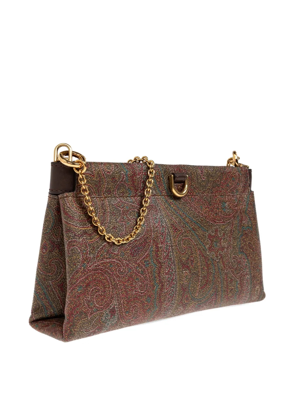 Etro Mini Talk Paisley Clutch Bag In Brown