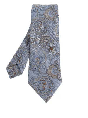 TigerTie Cravatta in seta - blu scuro royal grigio blu nero a scacchi