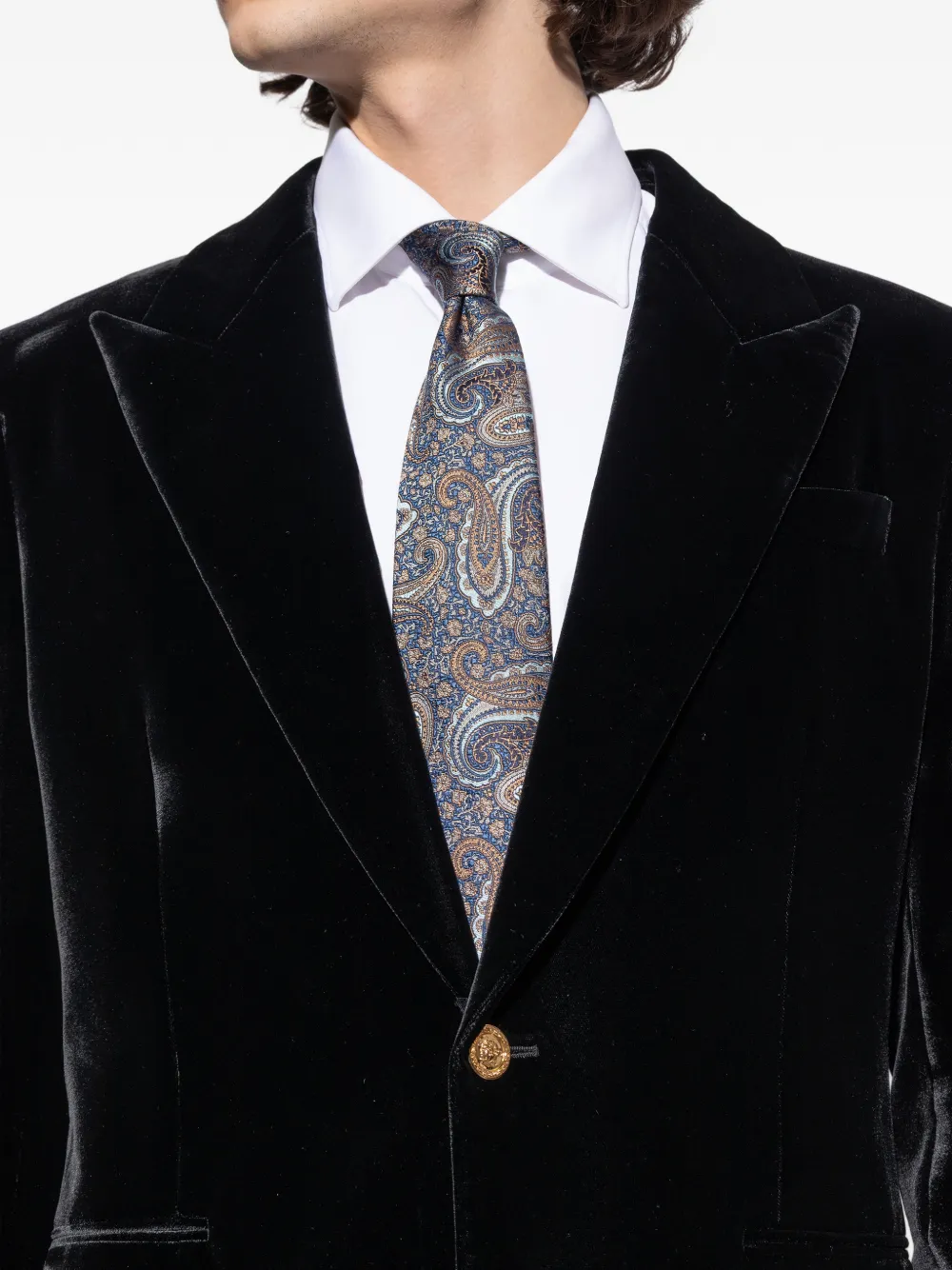 ETRO paisley-patterned tie - Blauw