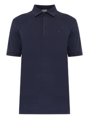 Prada triangle-logo Cotton Polo Shirt | Blue | FARFETCH