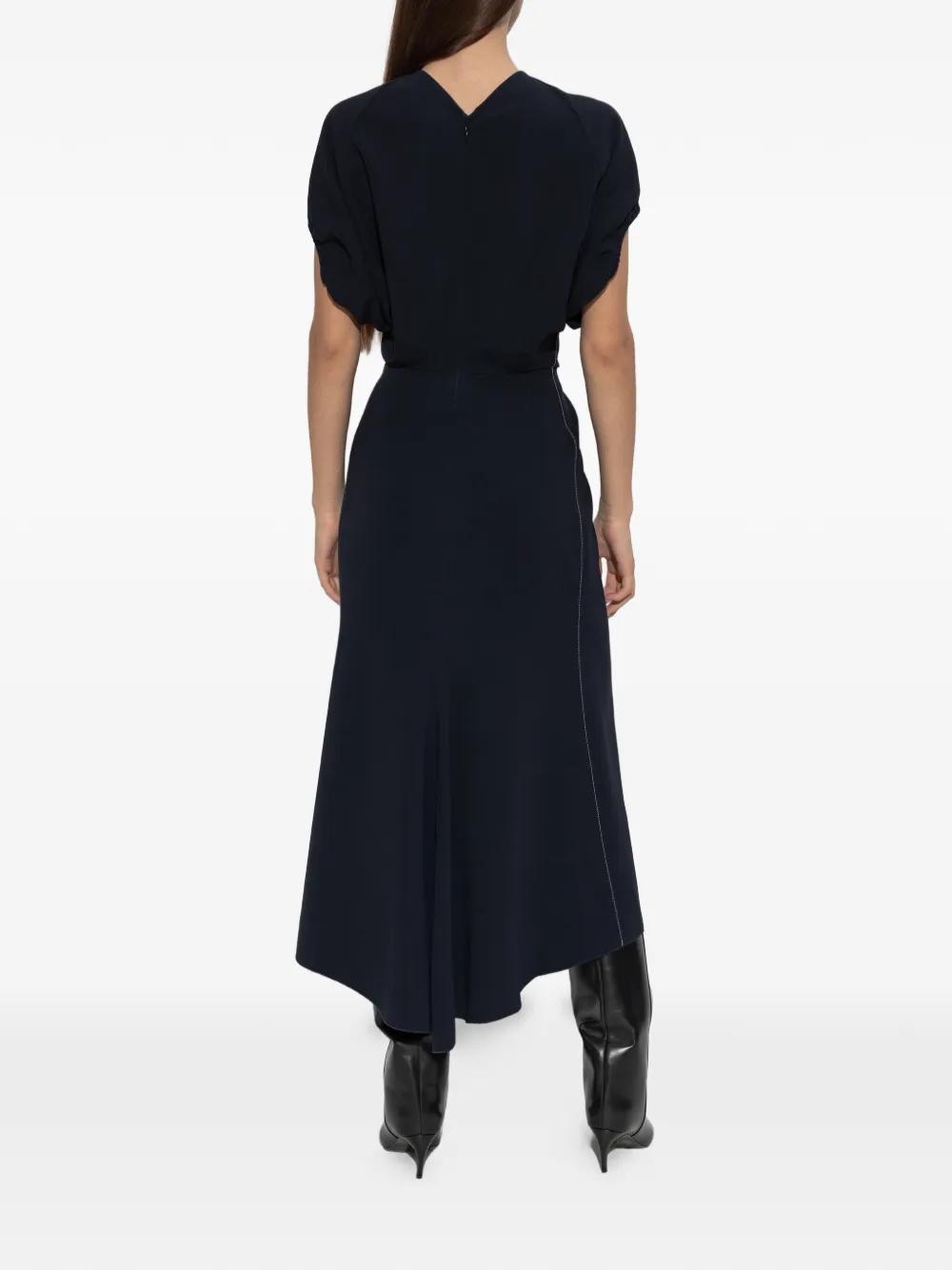 Victoria Beckham V-neck midi dress Blauw