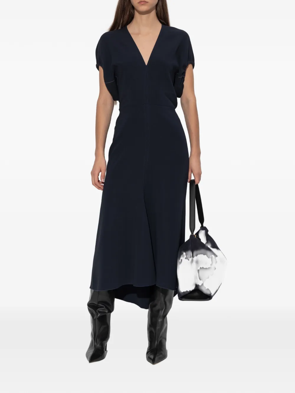 Victoria Beckham V-neck midi dress - Blauw