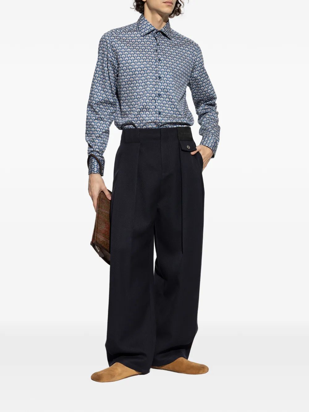 ETRO patterned button-fastening shirt - Blauw