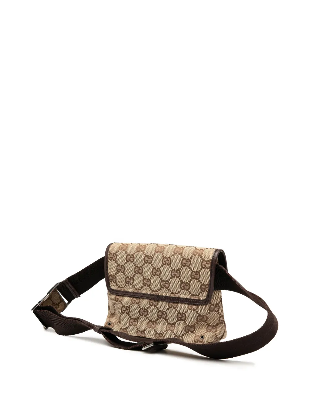 Pre-owned Gucci 2000-2015 Gg Canvas Jackie Belt Bag In Brown