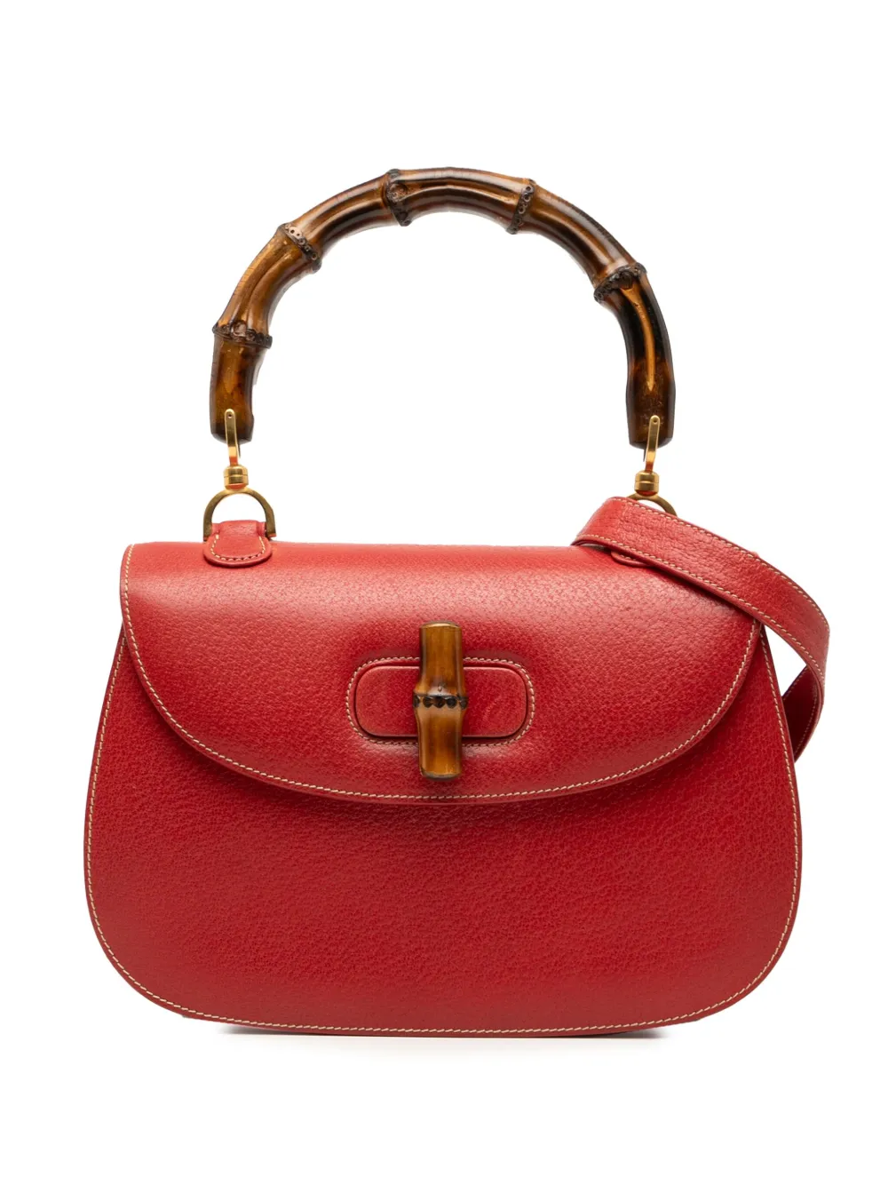 Gucci Pre-Owned 20th Century カーフスキン バンブーナイト ハンドバッグ - レッド Gucci Pre-Owned 20th Century カーフスキン バンブーナイト ハンドバッグ - レッド