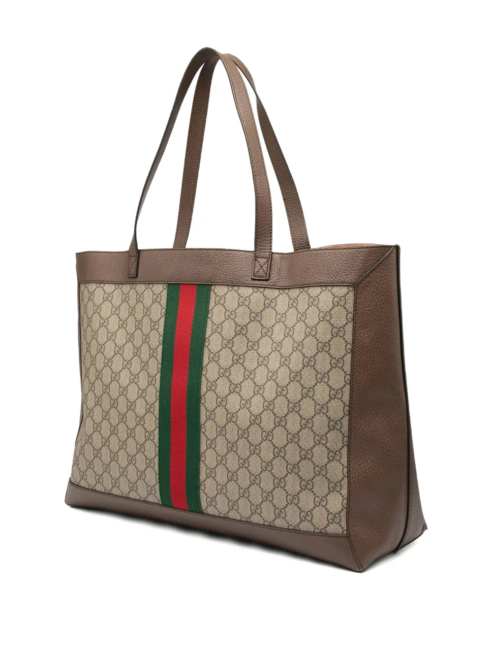 Pre-owned Gucci 2016-2025 Gg Supreme Ophidia Tote Bag In Brown