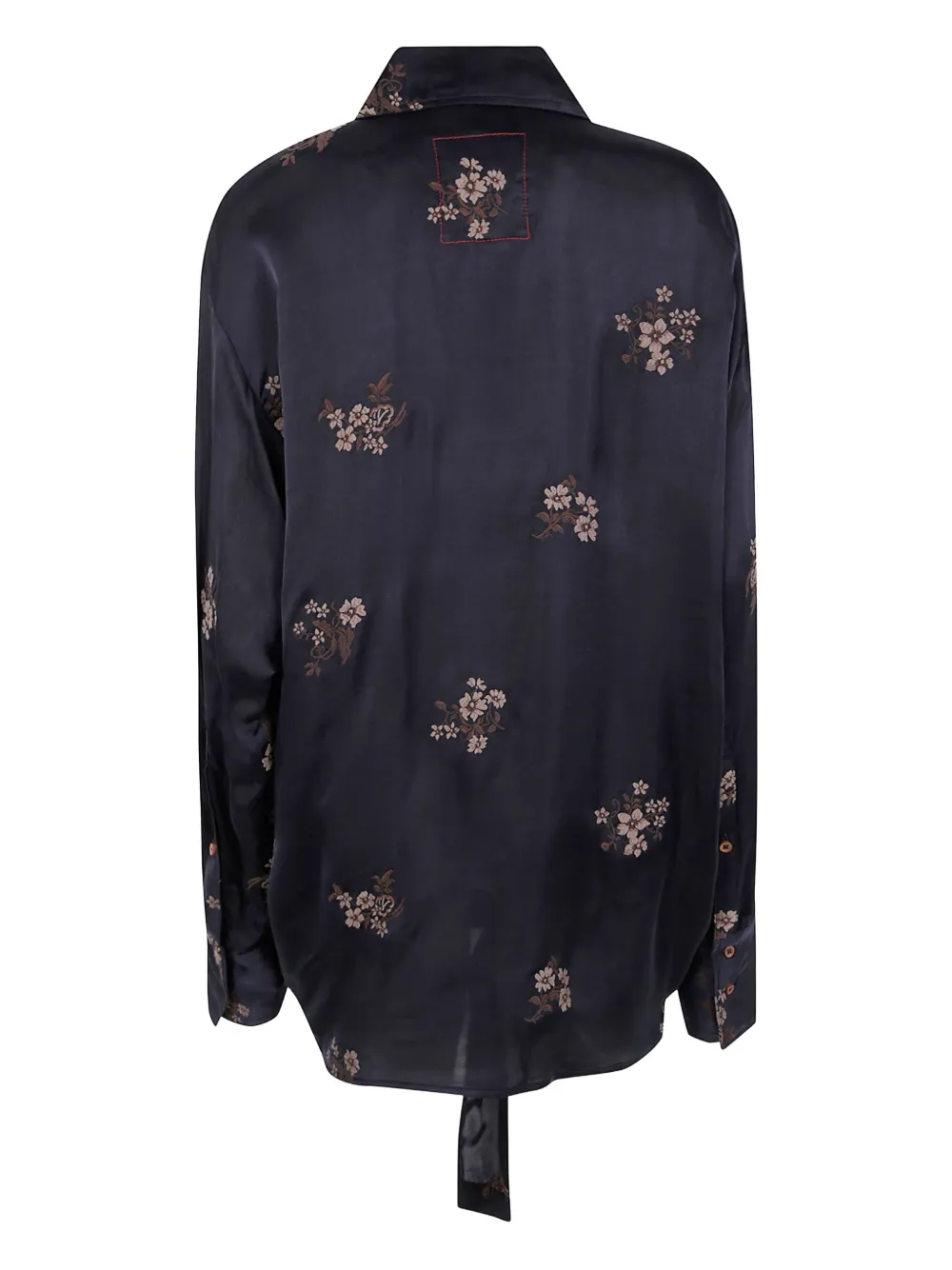 Uma Wang floral tie shirt - Blauw