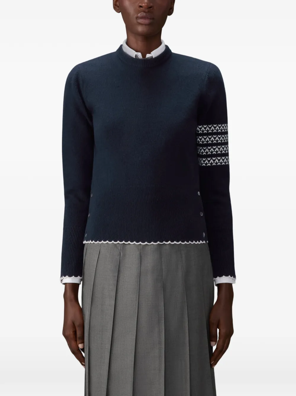 Thom Browne Holiday Hector trui met ronde hals en lange mouwen Blauw