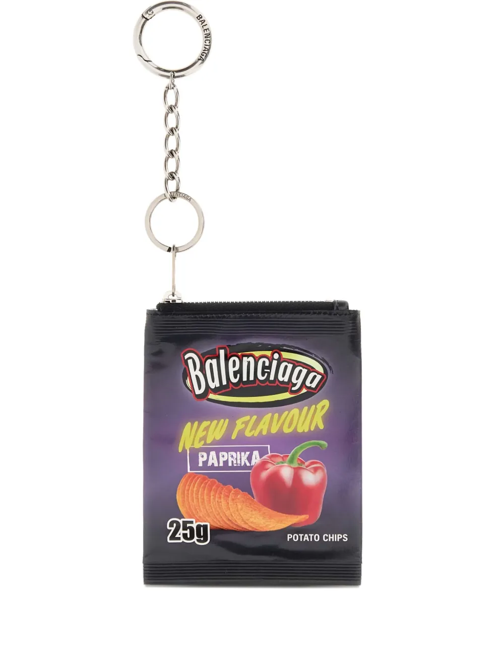 Balenciaga chips leather keyring - ブラック Balenciaga chips leather keyring - ブラック