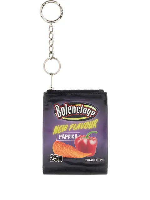 Balenciaga chips leather keyring