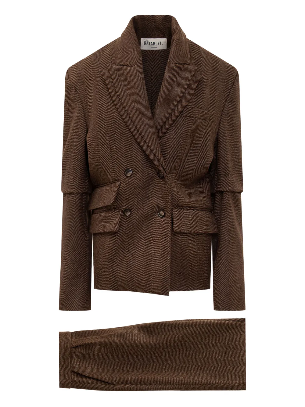 Batakovic Belgrade Valerie Double-breasted Suit In Brown