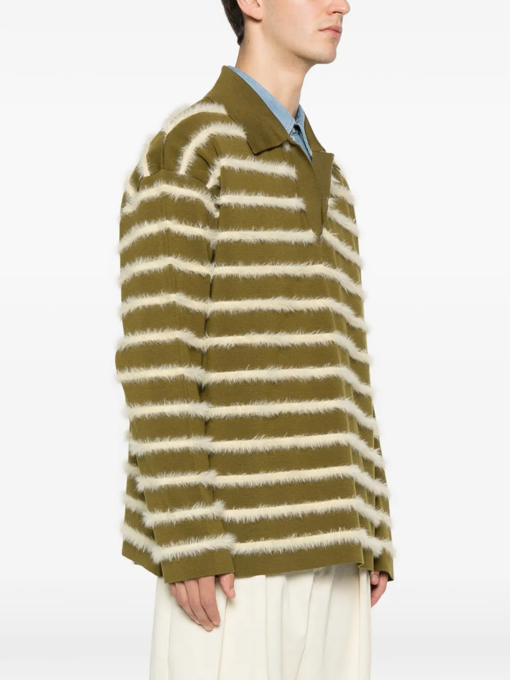 AMI Paris striped long-sleeve sweater Groen