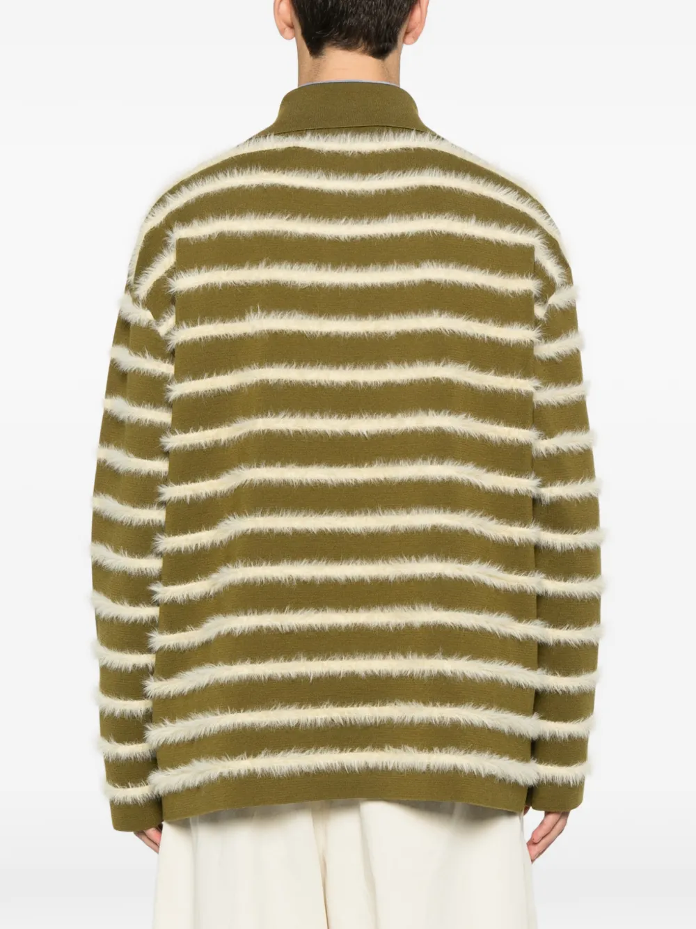 AMI Paris striped long-sleeve sweater Groen
