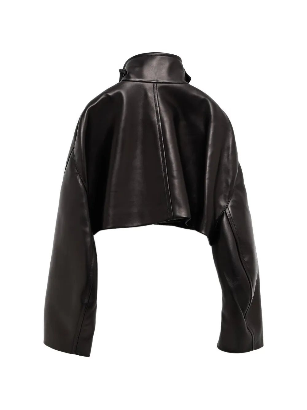  Khaite Cropped Leather Jacket - Black 