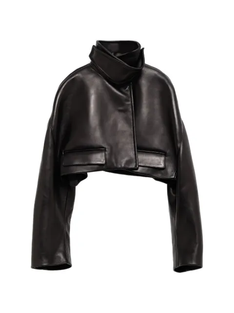 KHAITE cropped leather jacket