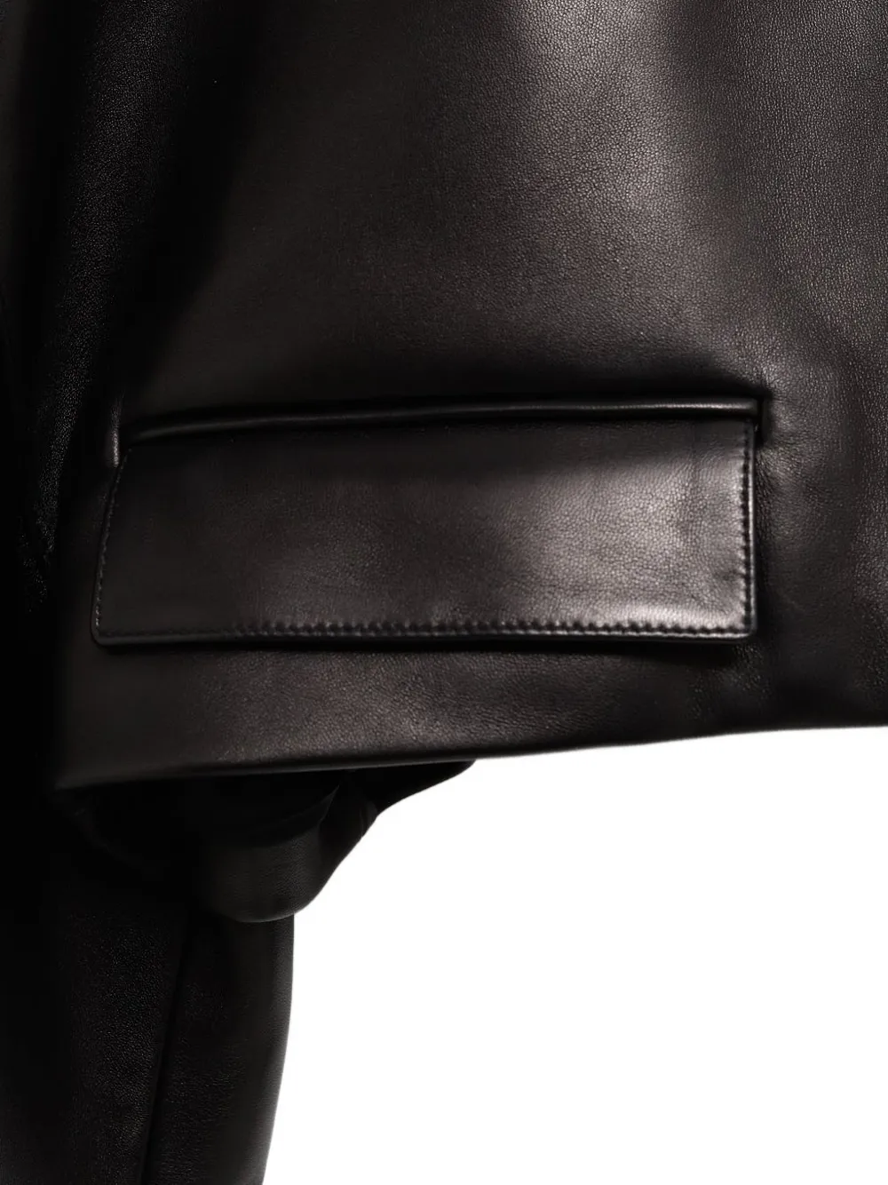 Khaite Cropped Leather Jacket - Black 
