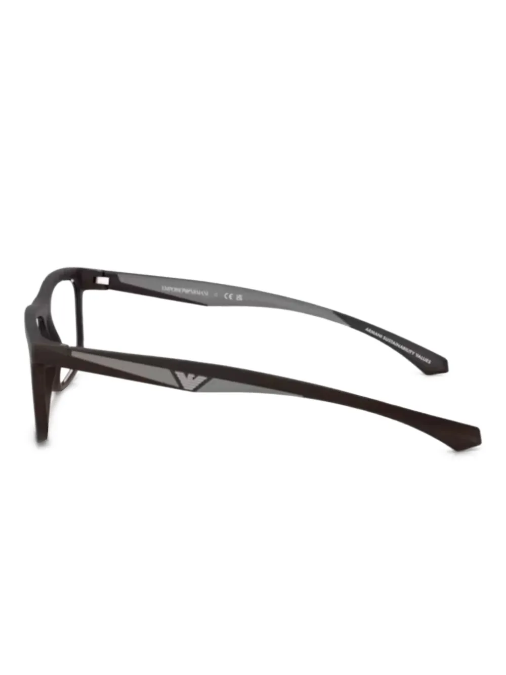 Emporio Armani 0EA3246 bril met rechthoekig montuur en logo Bruin