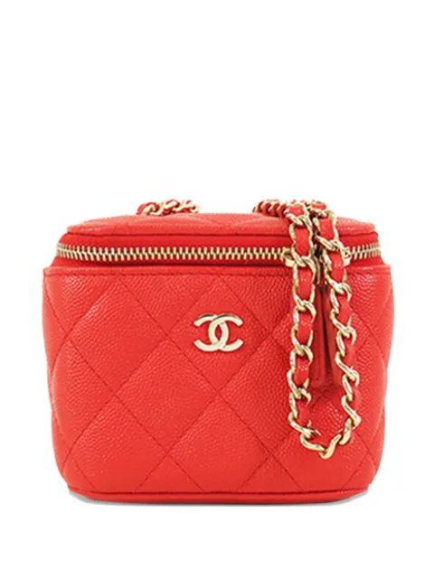 CHANEL Pre-Owned cosmetiquera Vanity Case mini de piel de caviar capitonada 2021