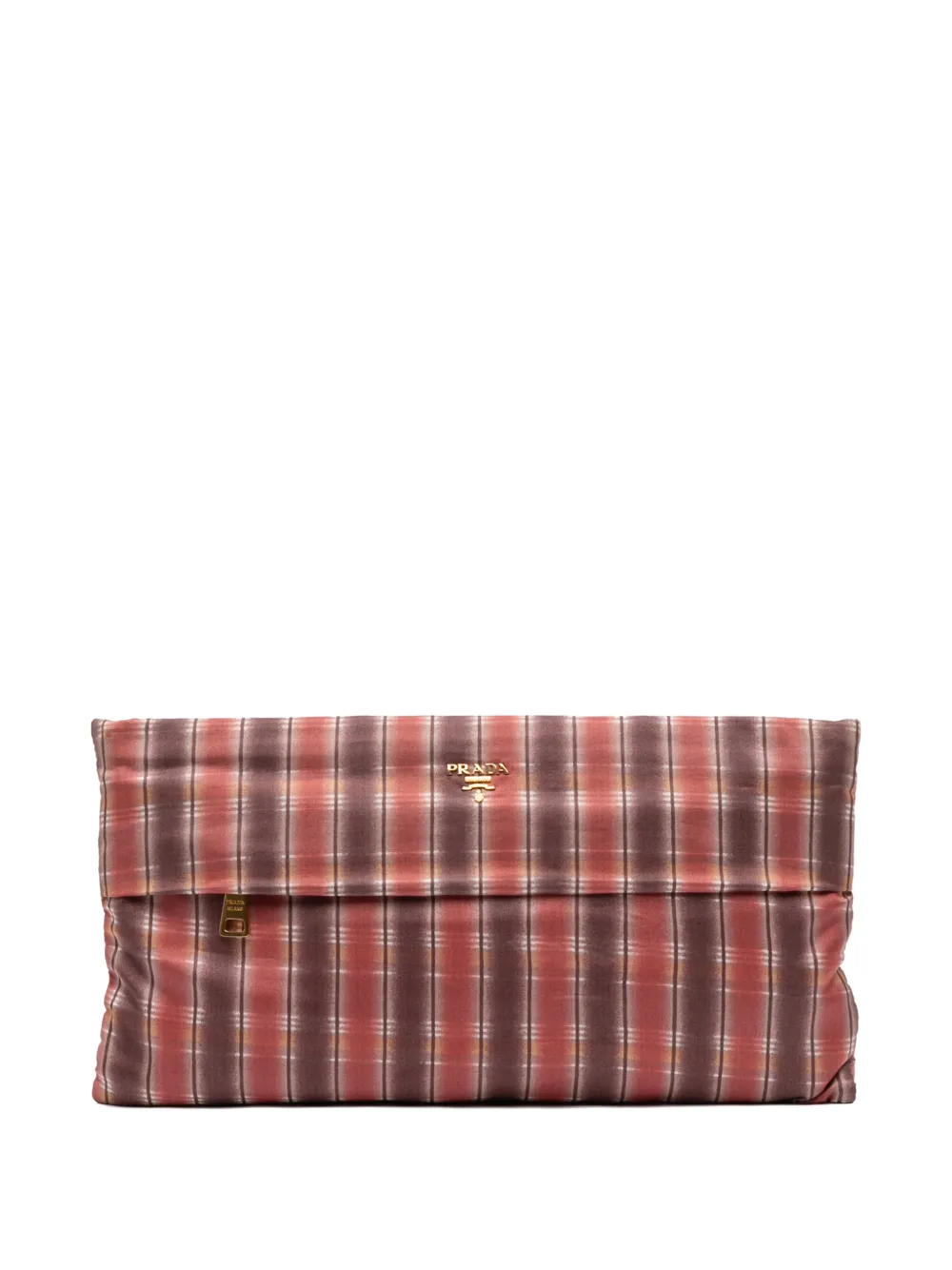 Pre-owned Prada 2000-2013 Tessuto Stampato Clutch Bag In Red