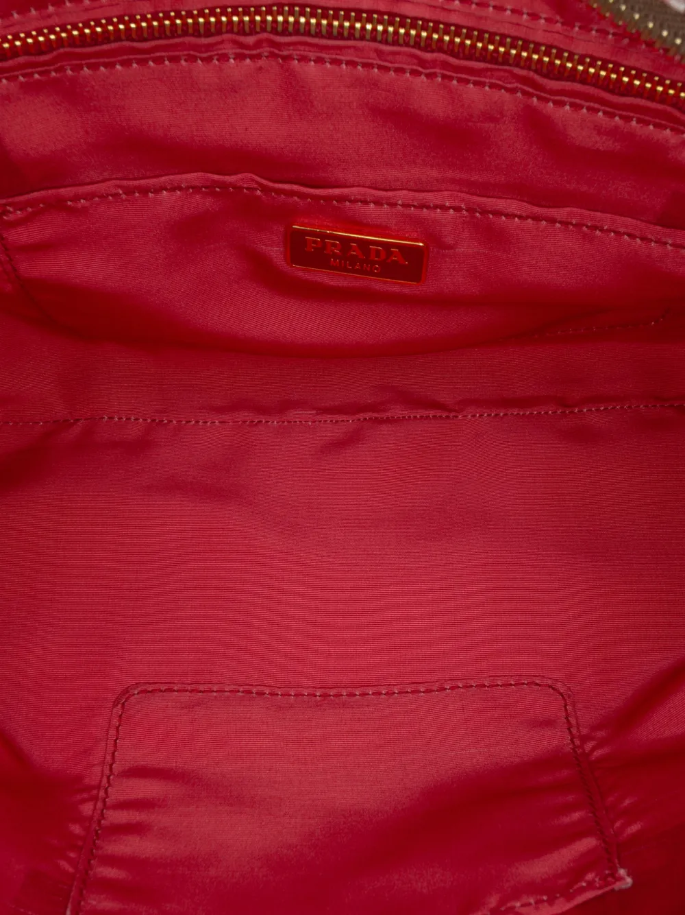 Pre-owned Prada 2000-2013 Tessuto Stampato Clutch Bag In Red