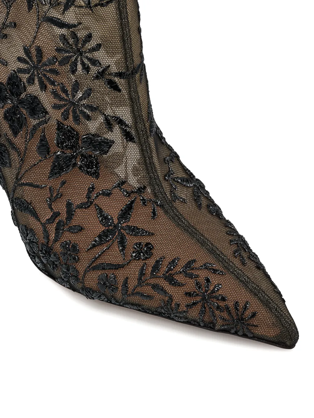 Aquazzura floral beaded knee-high boots Wit