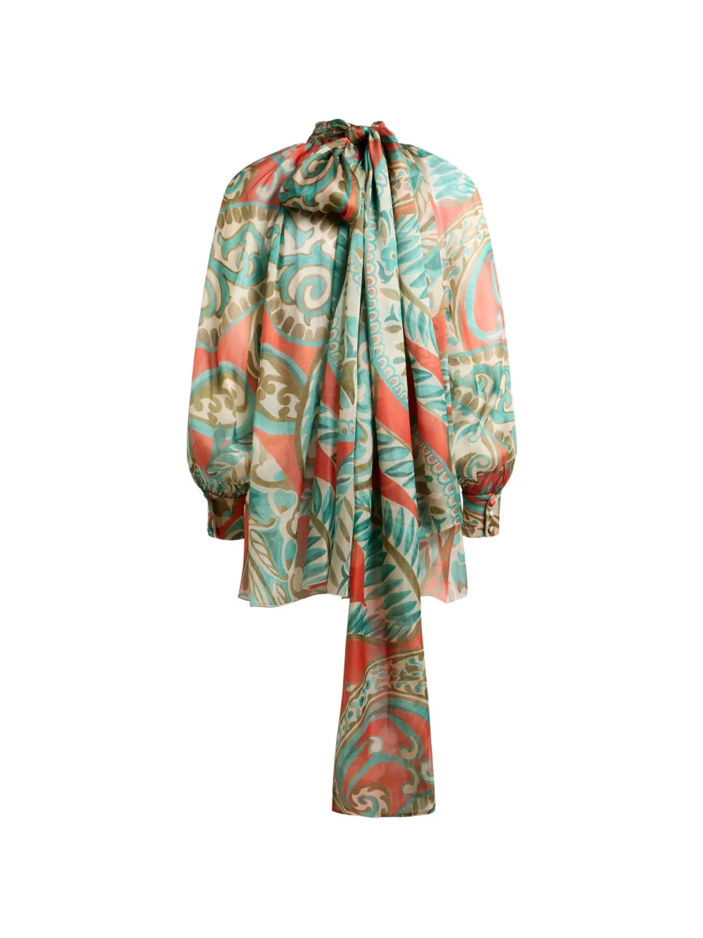 ETRO Top met paisley-print en strik Oranje